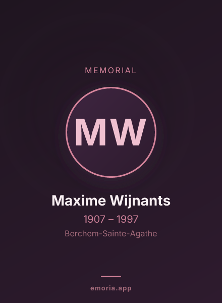 Memorial portrait of Maxime Wijnants