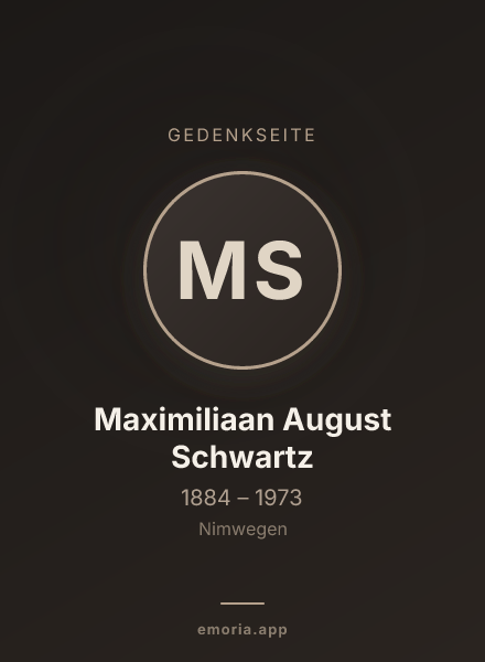 Gedenkportrait von Maximiliaan August Schwartz