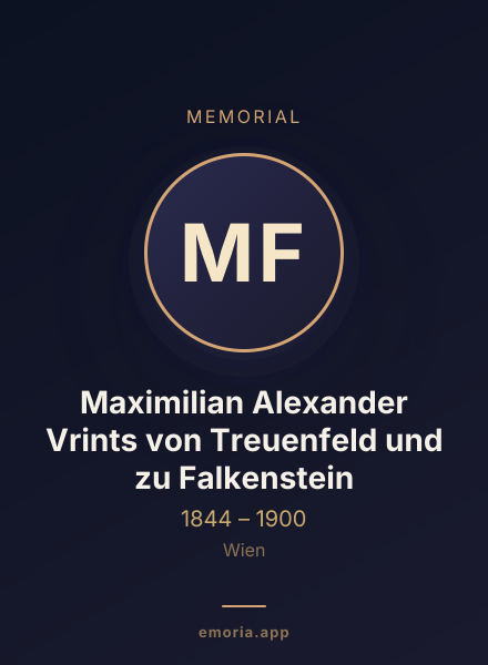 Memorial portrait of Maximilian Alexander Vrints von Treuenfeld und zu Falkenstein