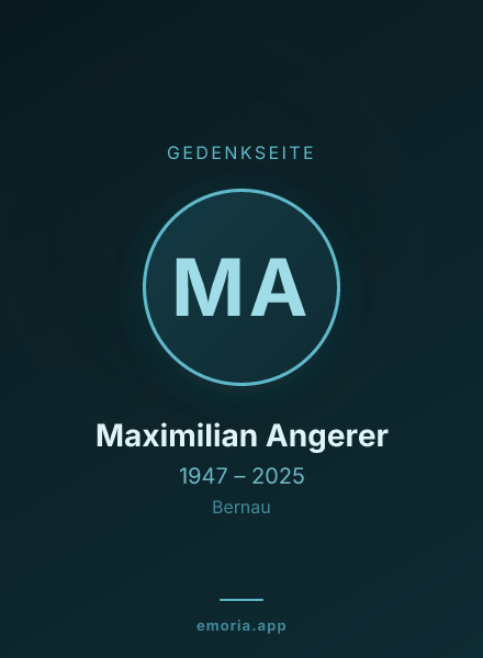 Gedenkportrait von Maximilian Angerer