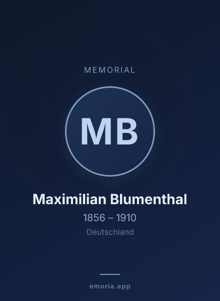 Memorial portrait of Maximilian Blumenthal