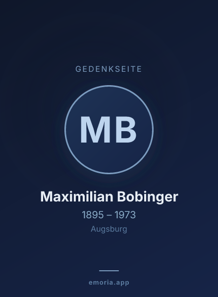 Gedenkportrait von Maximilian Bobinger