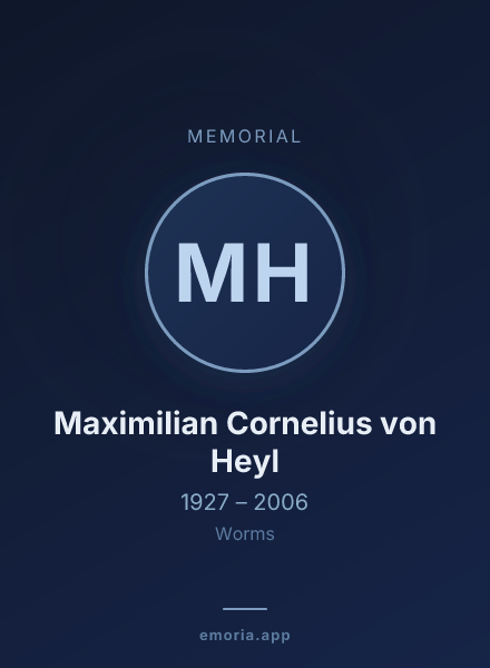 Memorial portrait of Maximilian Cornelius von Heyl