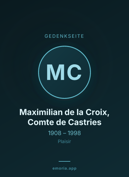 Gedenkportrait von Maximilian de la Croix, Comte de Castries