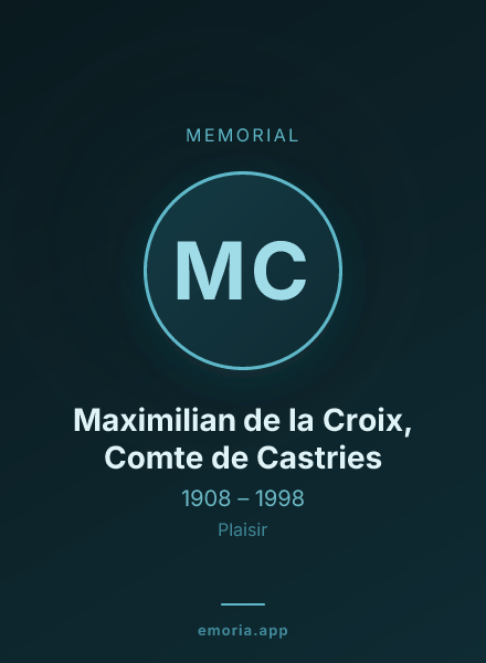Memorial portrait of Maximilian de la Croix, Comte de Castries