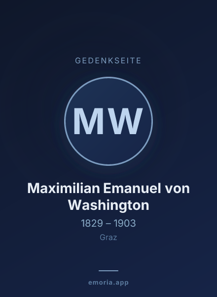 Gedenkportrait von Maximilian Emanuel von Washington