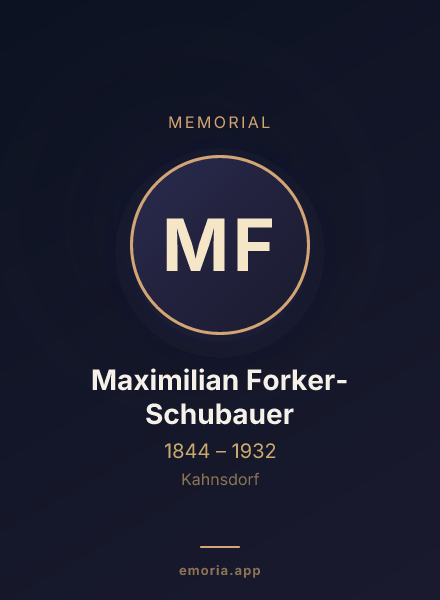 Memorial portrait of Maximilian Forker-Schubauer