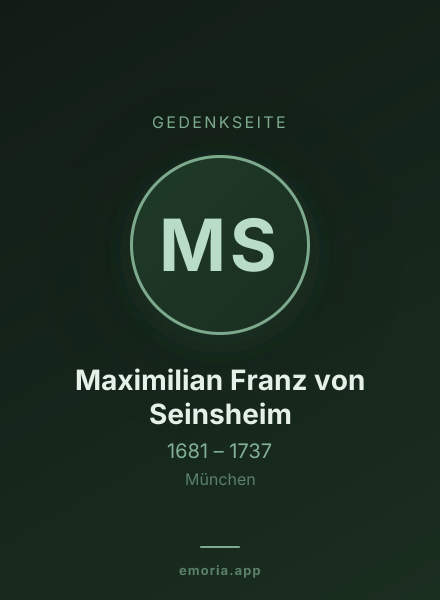 Gedenkportrait von Maximilian Franz von Seinsheim