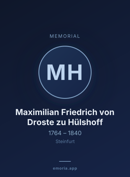Memorial portrait of Maximilian Friedrich von Droste zu Hülshoff