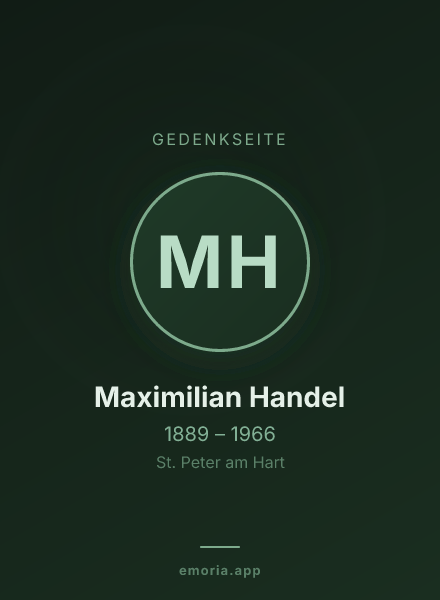 Gedenkportrait von Maximilian Handel