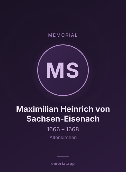 Memorial portrait of Maximilian Heinrich von Sachsen-Eisenach