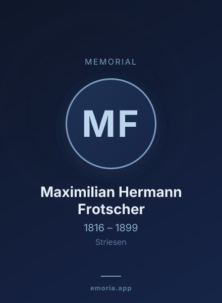 Memorial portrait of Maximilian Hermann Frotscher