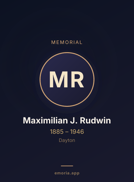 Memorial portrait of Maximilian J. Rudwin