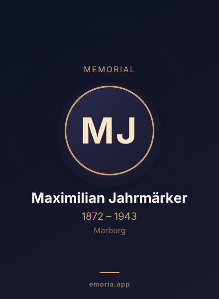 Memorial portrait of Maximilian Jahrmärker