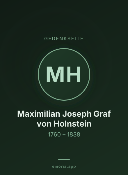 Gedenkportrait von Maximilian Joseph Graf von Holnstein