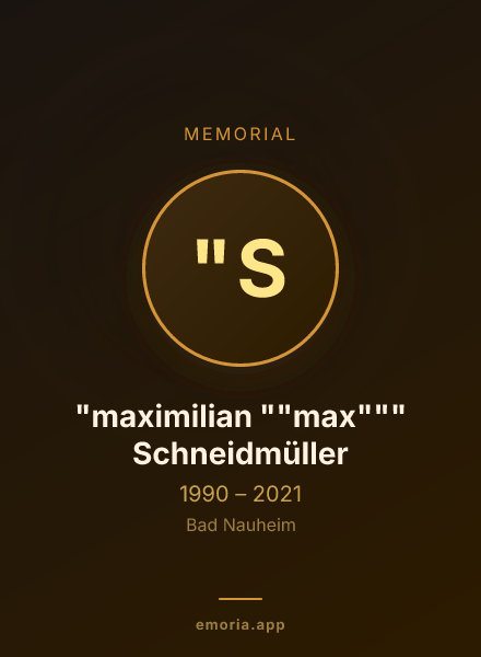 Memorial portrait of "maximilian ""max""" Schneidmüller