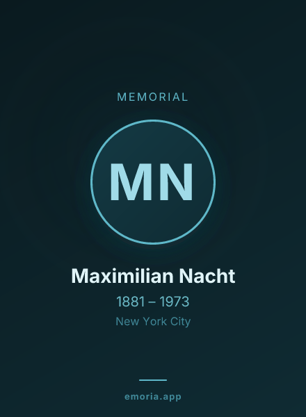 Memorial portrait of Maximilian Nacht