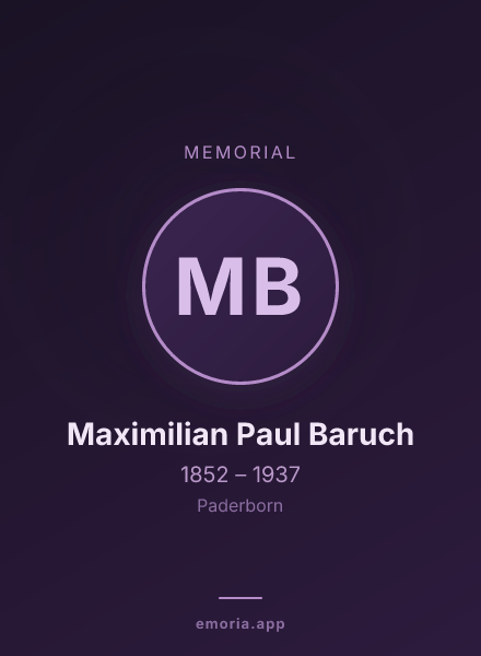 Memorial portrait of Maximilian Paul Baruch