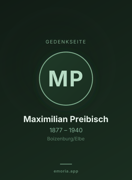 Gedenkportrait von Maximilian Preibisch