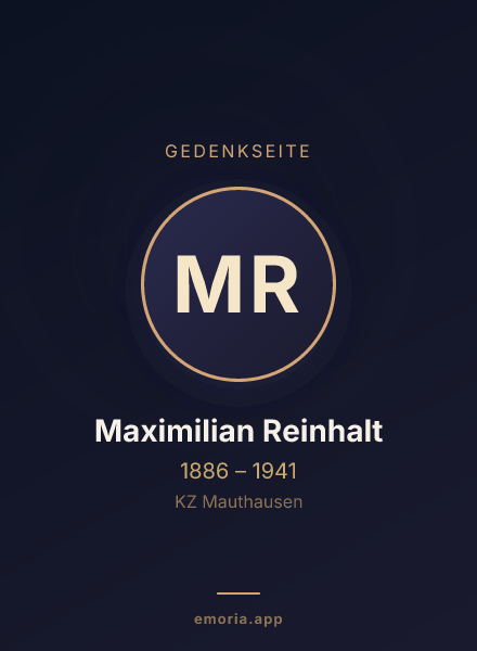Gedenkportrait von Maximilian Reinhalt