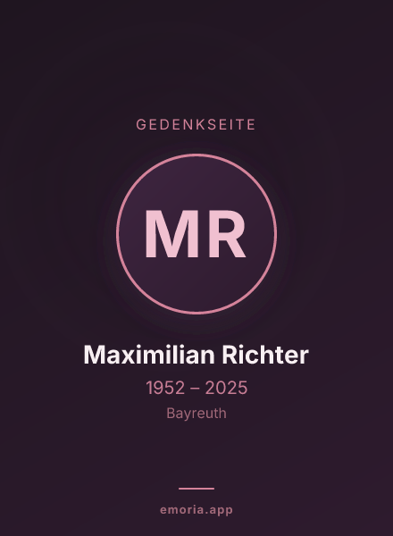 Gedenkportrait von Maximilian Richter
