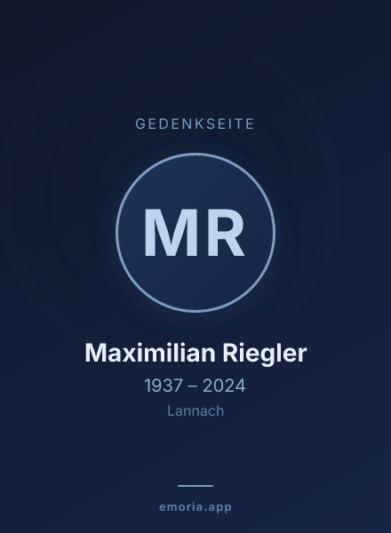 Gedenkportrait von Maximilian Riegler