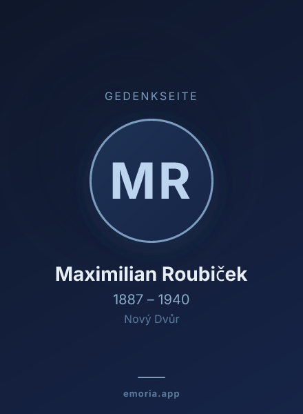 Gedenkportrait von Maximilian Roubiček