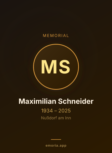 Memorial portrait of Maximilian Schneider