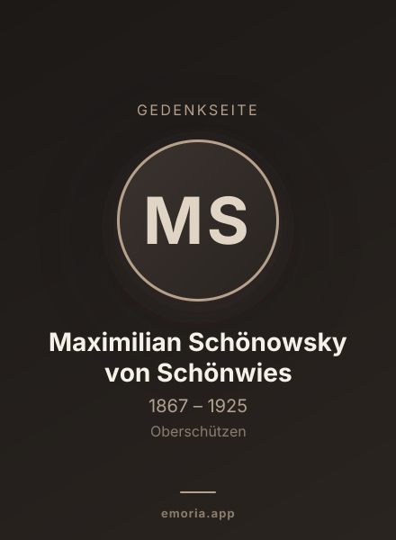 Gedenkportrait von Maximilian Schönowsky von Schönwies