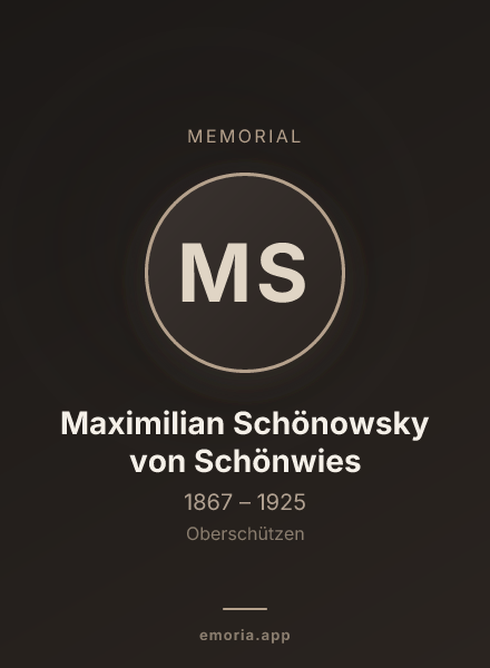 Memorial portrait of Maximilian Schönowsky von Schönwies