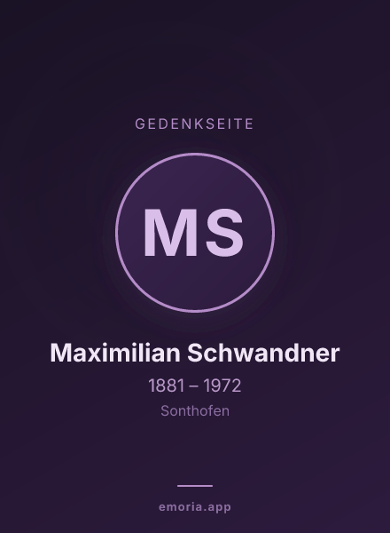 Gedenkportrait von Maximilian Schwandner