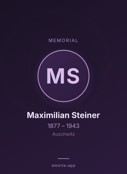 Memorial portrait of Maximilian Steiner