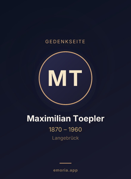 Gedenkportrait von Maximilian Toepler