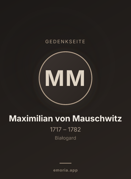 Gedenkportrait von Maximilian von Mauschwitz