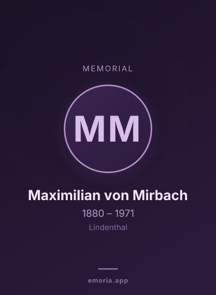 Memorial portrait of Maximilian von Mirbach