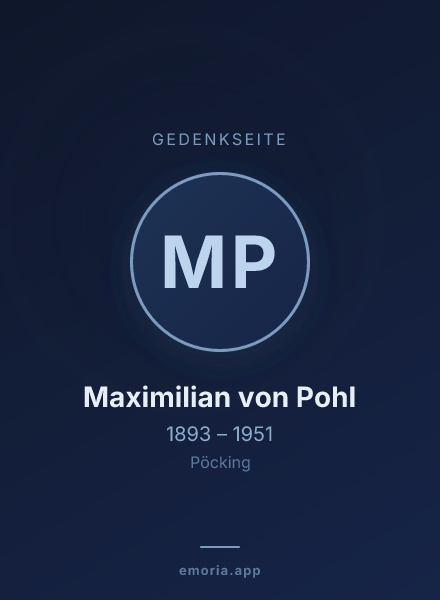 Gedenkportrait von Maximilian von Pohl