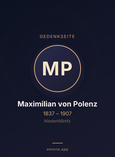 Gedenkportrait von Maximilian von Polenz