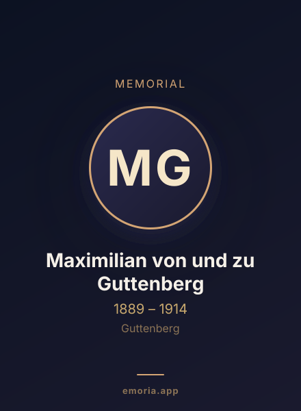 Memorial portrait of Maximilian von und zu Guttenberg