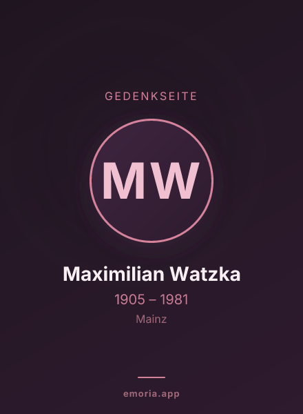 Gedenkportrait von Maximilian Watzka