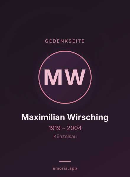 Gedenkportrait von Maximilian Wirsching