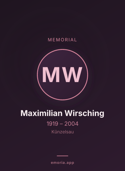 Memorial portrait of Maximilian Wirsching