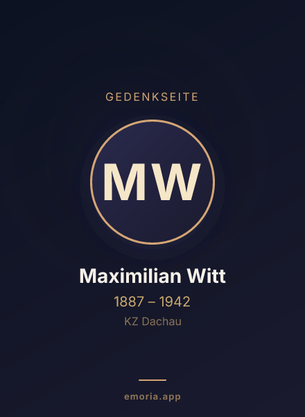 Gedenkportrait von Maximilian Witt