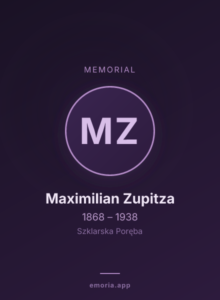 Memorial portrait of Maximilian Zupitza