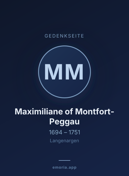 Gedenkportrait von Maximiliane of Montfort-Peggau