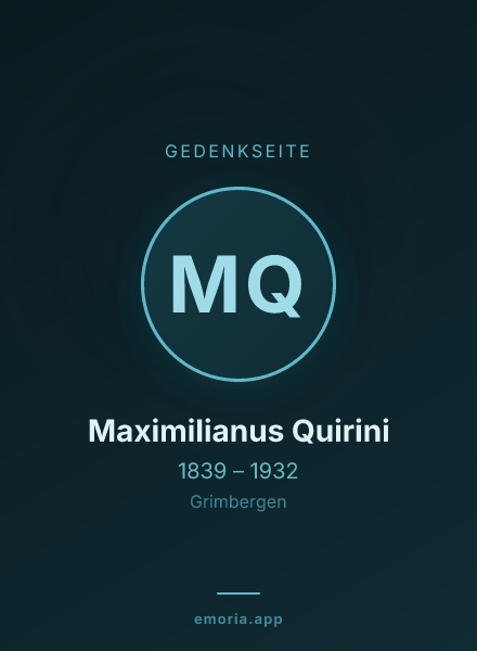 Gedenkportrait von Maximilianus Quirini