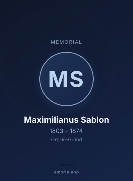Memorial portrait of Maximilianus Sablon