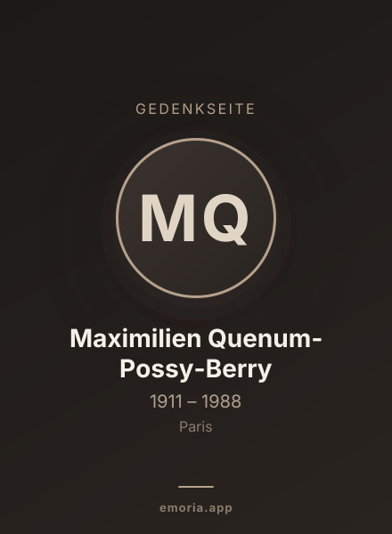 Gedenkportrait von Maximilien Quenum-Possy-Berry