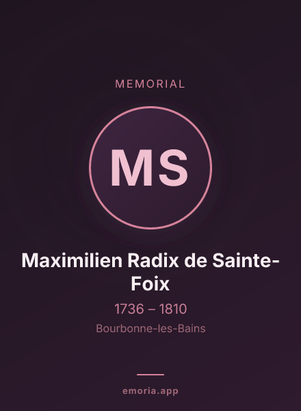Memorial portrait of Maximilien Radix de Sainte-Foix