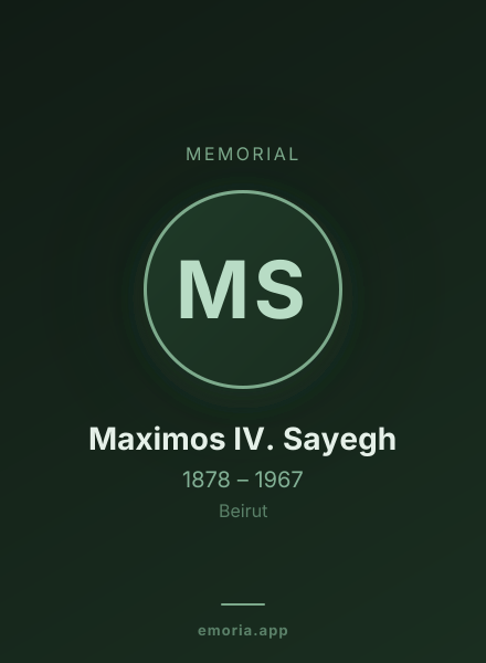 Memorial portrait of Maximos IV. Sayegh