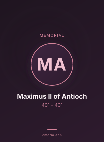 Memorial portrait of Maximus II of Antioch